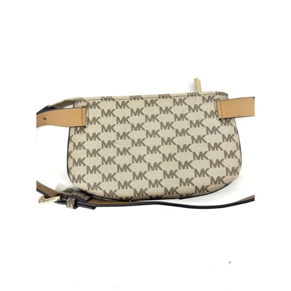 Michael Kors Signature Logo Belt Bag Brown Beige Waist Pack‎ Fanny Pack